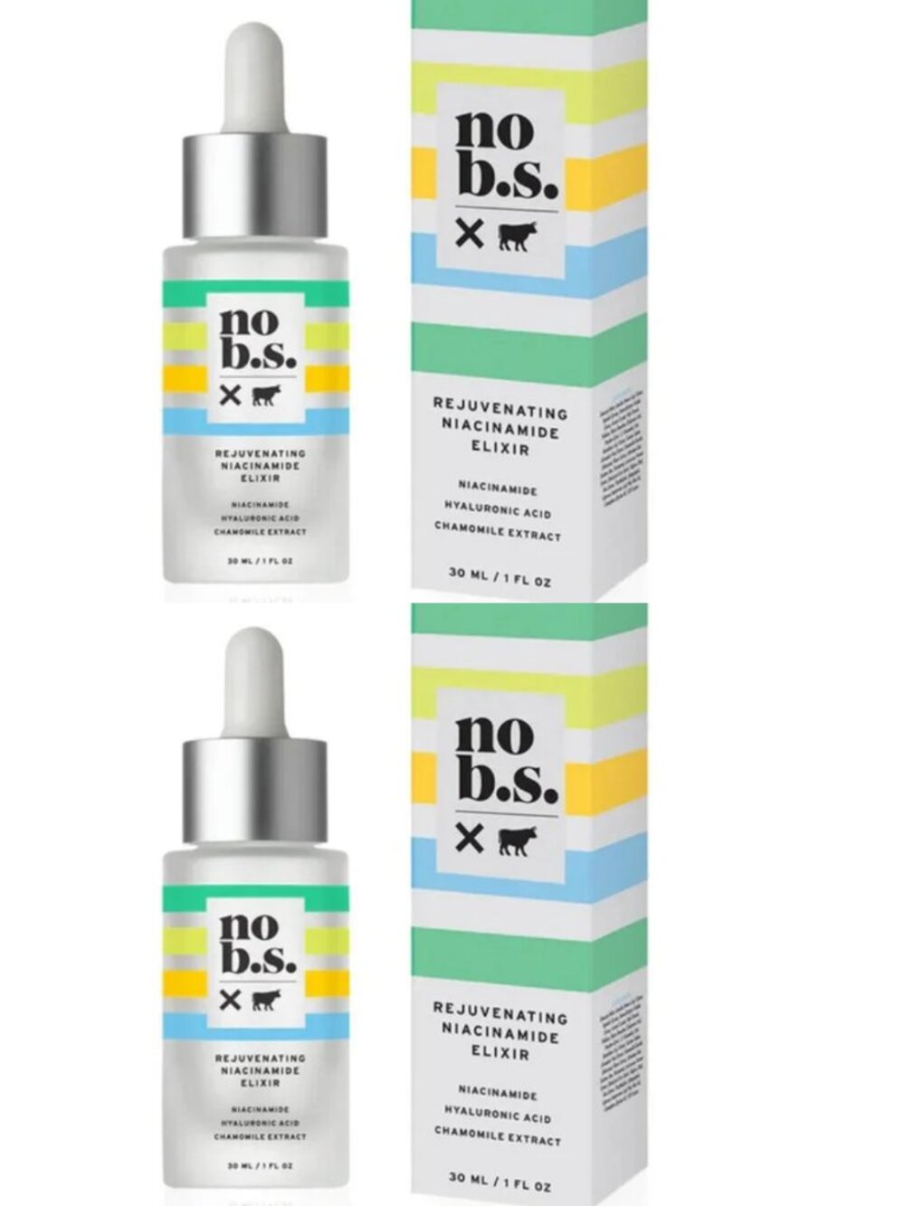 2pc No B.S. Rejuvenating Niacinamide Elixir 1oz Limited Edition